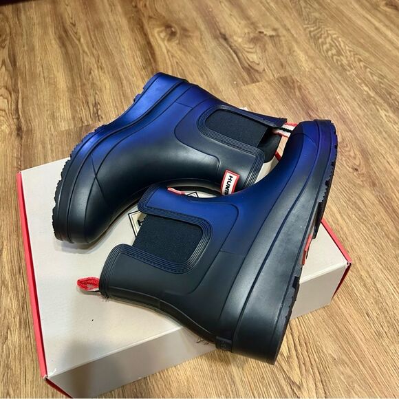 HUNTER black rain ankle boots booties shoes women’s 7 new - Picture 7 of 7